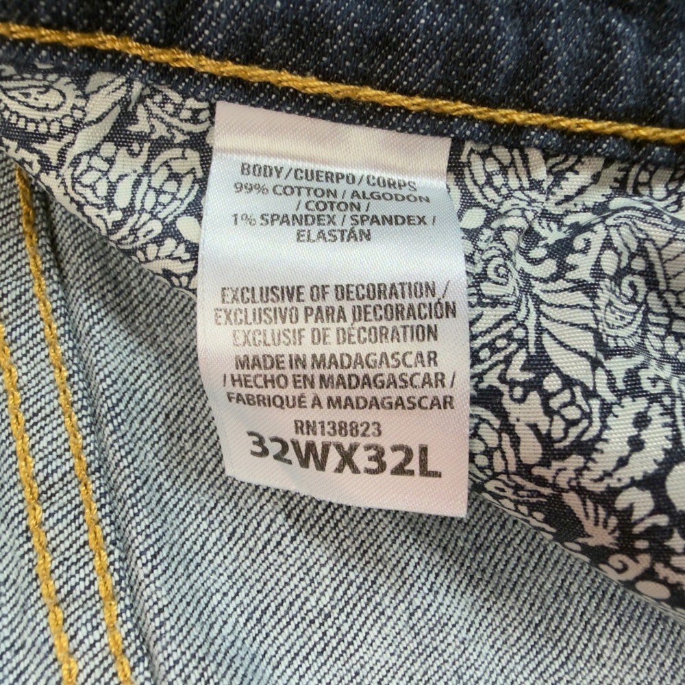 Cody James Mens Dark Wash Straight Leg Western Denim Jeans 32 Blue Stretch Ranch - Picture 3 of 12